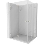 MEXEN/S - Lunar-F Duo sprchový kout skládací dveře 95 x 90, transparent, nikl kartáčovaný 836-095L-090P-97-00