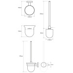 SAPHO - X-ROUND COPPER WC štětka závěsná, mléčné sklo, měď mat XR303PG