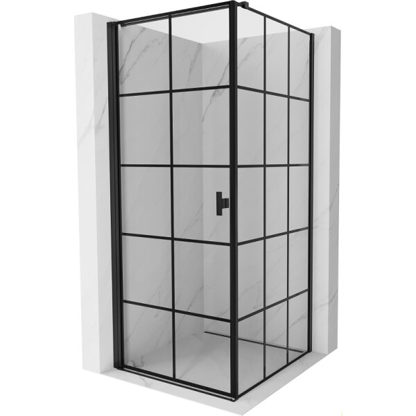 MEXEN/S - Mist-B sprchový kout dveře křídlové levá 80 x 80, černá kratka, černá 8A2T-080-080-70-77-L