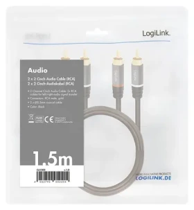 LogiLink Audio kabel 2x RCA - 2x RCA černý / Audio kabel / 1,5 m (CA1203)