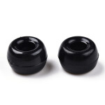 Akrylové korálky - pony beads - černé - 6 x 9 mm - 10 ks