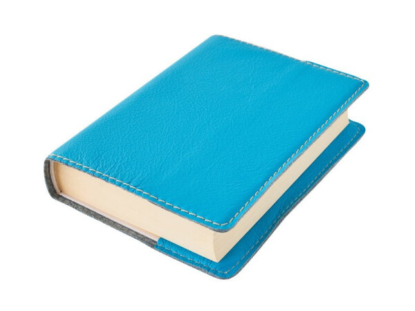 Kožený obal na knihu KLASIK M 22,7 x 36,3 cm - kůže modrá