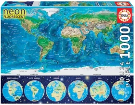 EDUCA Svítící puzzle Mapa světa 1000 dílků