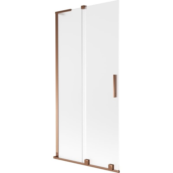 MEXEN/S - Velar L dvoukřídlá posuvná vanová zástěna 95 x 150, dekor, růžové zlato 896-095-003-31-60