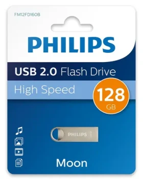 Philips Moon Vintage 128GB stříbrná / Flash disk / USB 2.0 / čtení 20 MB/s / zápis 10 MB/s (FM12FD160B/00)