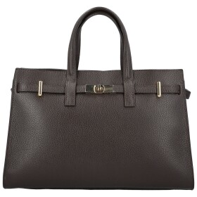 Luxusní dámská kožená kabelka do ruky Brina, tmavě hnědá