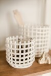 Ferm Living Keramický koš Off White Small, bílá barva, keramika