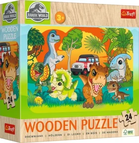 Trefl - Puzzle - Dřevěné puzzle Jurský svět: Seznam se s dinosaury