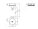 IDEAL STANDARD - Ipalyss Umyvadlová mísa, průměr 400 mm, s přepadem, lesklá černá E1413V2