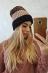 Bojana fleecová čepice K265 black+beige+cappuccino UNI