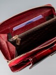 Luxusní dámská peněženka z přírodní kůže Sara, červená