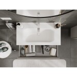 MEXEN/S - Rivel koupelnová skříňka 90 cm s umyvadlem Vela, 1 šuplík, reliéf , šedá mat/bílá mat 91A20-09023-1-BF62-W23M01