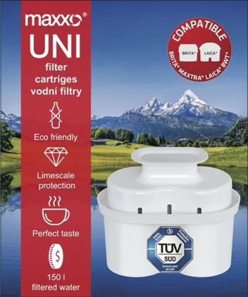 Maxxo UNI vodní filtr 1 ks / Filtr do filtrační konvice / Kompatibilní s Laica, Brita Maxtra, BWT (100002104274)
