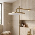 REA - Obdélníková dešťová sprcha JS-032 Brushed Gold REA-P0396