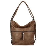 Trendy dámský koženkový kabelko-batoh Kavya, tmavě béžový