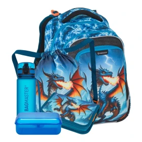 Bagmaster LUMI 26 D velký školní set pro prvňáčky – drak Modrá 23 l 191844