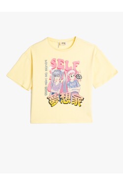 Koton tričko s krátkým rukávem, kulatým výstřihem a potiskem anime.