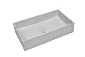 Umyvadlo na desku SAT Cemento 64x37 cm šedá bez přepadu CEM6437TS CEM6437TS