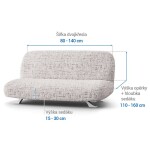 Bielastické potahy VITTORIA smetanová dvojkřeslo s dřevěnými rukojeťmi (š. 80 -140 cm)