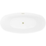 MEXEN/S - Olea volně stojící vana vzor 170 x 80, bílá/černá, sifon a přepad zlatá kartáčovaná 52821708075-55
