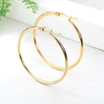 Ocelové náušnice Noema Gold - kruhy, chirurgická ocel, průměr 4 cm, Zlatá 4 cm