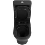 CERANO - WC kombi Hugo, Rimless - bezokrajové splachování + Slim/SoftClose sedátko - spodní/zadní odpad - černá matná - 63,5x35,5 CER-538762
