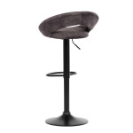 Židle barová, hnědá sametová látka, černá podnož