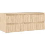 MEXEN/S - Rivel koupelnová skříňka pod umyvadlo 120 cm s deskou, 2 zásuvky, reliéf , dub 91A20-12047-2-BFFC81