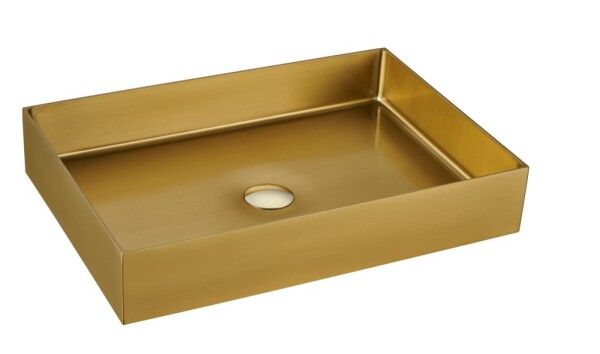 Umyvadlo na desku ve zlaté barvě SAT Aurum 55x38 cm bez přepadu SATAUR5538BG SATAUR5538BG