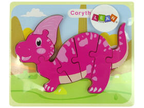 Mamido Dřevěné puzzle dinosaurus Corythosaurus Spinosaurus fialové