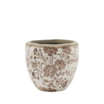 Chic Antique Obal na květiny Floral Motif Ø 10,5 cm, hnědá barva, keramika