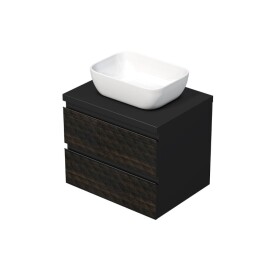 Koupelnová skříňka s krycí deskou SAT Cube Way 60x47,5x46 cm hnědá mat CUBE3D46602ZHKD CUBE3D46602ZHKD