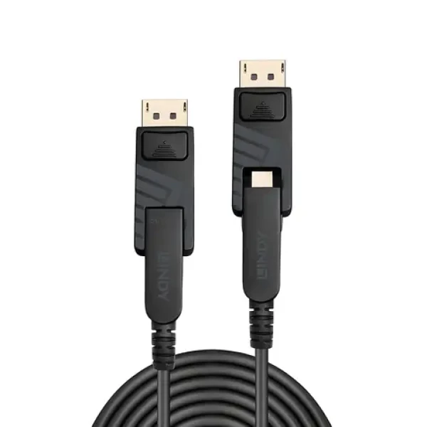 Lindy Fibre Optic Hybrid Mini DisplayPort 1.4 černá / DisplayPort kabel / 50 m / 8K 60Hz / 32,4 Gbit/s (38484)