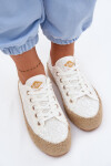 Krajkové tenisky espadrilky na platformě Lee Cooper LCW-26-31-4326 Bílé 41