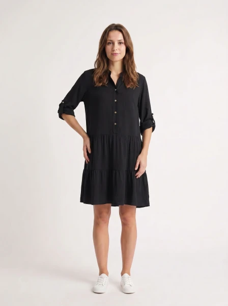 HOSH Dámské košilové šaty Spirit černé Velikost: XXL/3XL