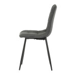 Židle jídelní, šedá látka, černé kovové nohy