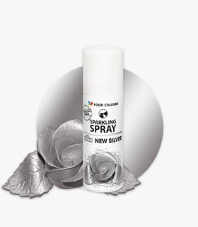 Barva ve spreji Food Colours New Silver (50 ml) Stříbrná