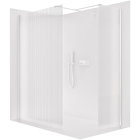 CERANO Sprchová zástěna Walk-in Onyx T L/P - 8 mm - hranatá vzpěra - bílá matná, rýhované sklo - 110x60x200 cm