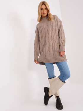 Sweter AT SW ciemny bezowy model 18900570 - FPrice Velikost: jedna velikost