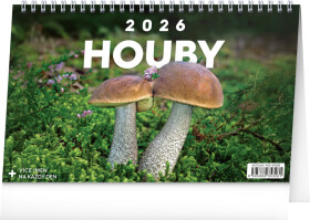Stolní kalendář 2026 NOTIQUE - Houby, 23,1 x 14,5 cm