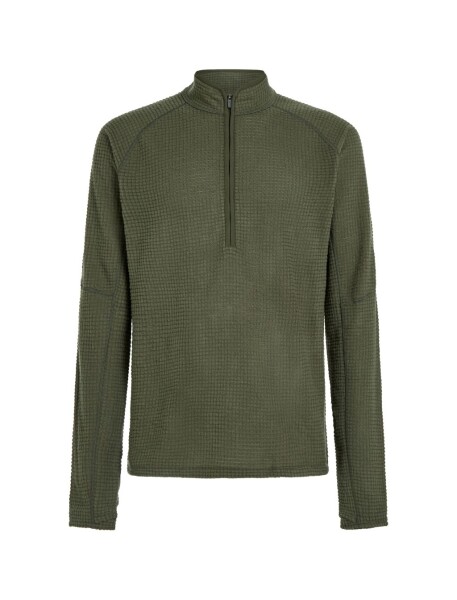 ICEBREAKER Mens Merino 400 RealFleece Grid LS Half Zip, Dark Loden (vzorek) velikost: M