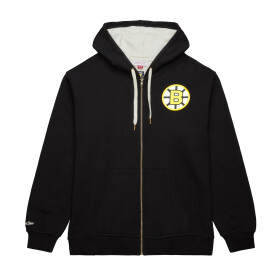 Mitchell Ness Pánská Mikina Boston Bruins NHL Playoff Win 2.0 Full Zip Fleece Vintage Logo Bruins Velikost: