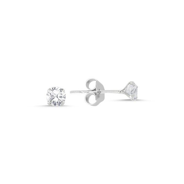 LUNICA Stříbrné náušnice ZIRKON 4mm 0464