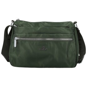 Trendy dámská nylonová crossbody kabelka Nomia, tmavě zelená