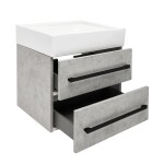 Koupelnová skříňka s umyvadlem a černou úchytkou SAT Cube Way 60x53x46 cm beton mat CUBE46C602BESATCW CUBE46C602BESATCW