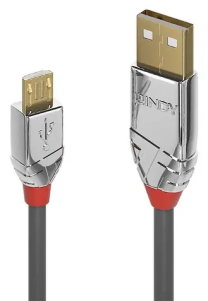 Lindy USB-A - Micro-USB B / Kabel / USB 2.0 / 5 m / šedá (36654)