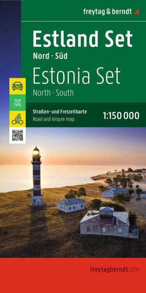 Estonsko - sever a jih 1:150 000 / silniční mapa