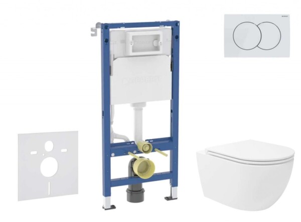 GEBERIT - Duofix Set předstěnové instalace, klozetu Oudee Vortex a sedátka softclose, tlačítko Delta01, alpská bílá SANI11CA3190B