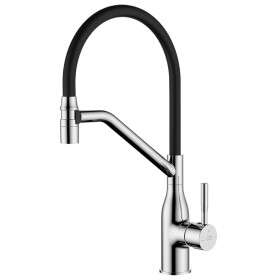 Laveo - Colina - stojánková dřezová baterie U, černá/ chrom BCO_778D