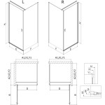 MEXEN/S - Mist-B sprchový kout dveře křídlové 95 x 110, transparent, měď kartáčovaná 8A2T-095-110-65-00
